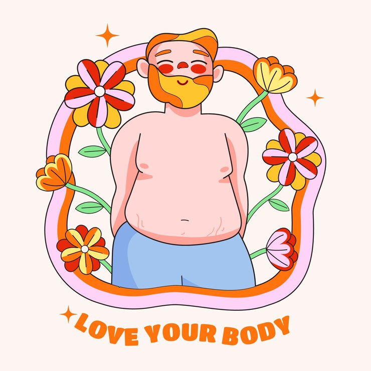 Vector gratuito ilustración positiva del cuerpo dibujado a mano