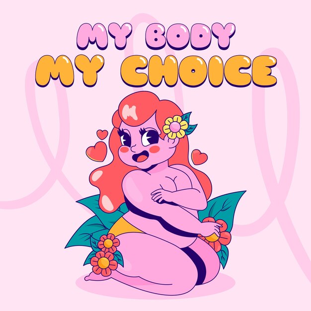 Ilustración positiva del cuerpo dibujado a mano