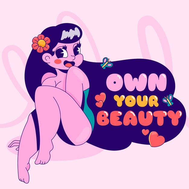 Ilustración positiva del cuerpo dibujado a mano
