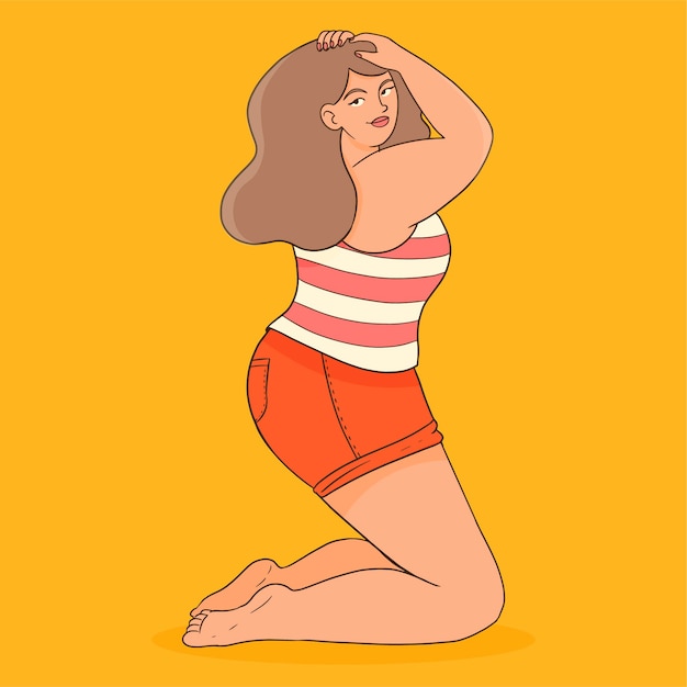 Vector gratuito ilustración positiva del cuerpo dibujado a mano