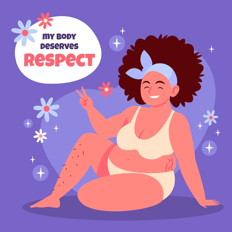 Vector gratuito ilustración positiva del cuerpo dibujado a mano