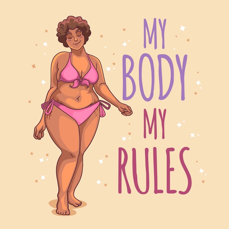 Vector gratuito ilustración positiva del cuerpo dibujado a mano