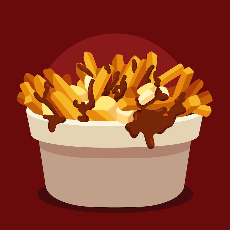 Vector gratuito ilustración de poutine sabroso dibujado a mano