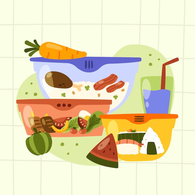 Vector gratuito ilustración de preparación de comida dibujada a mano