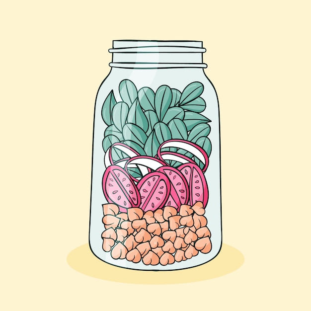 Ilustración de preparación de comida dibujada a mano