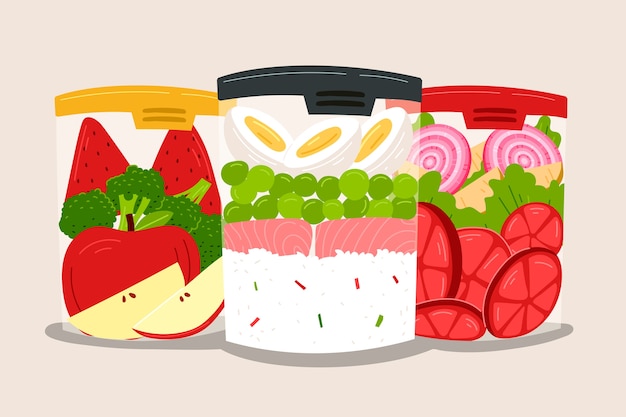 Vector gratuito ilustración de preparación de comida de diseño plano dibujado a mano