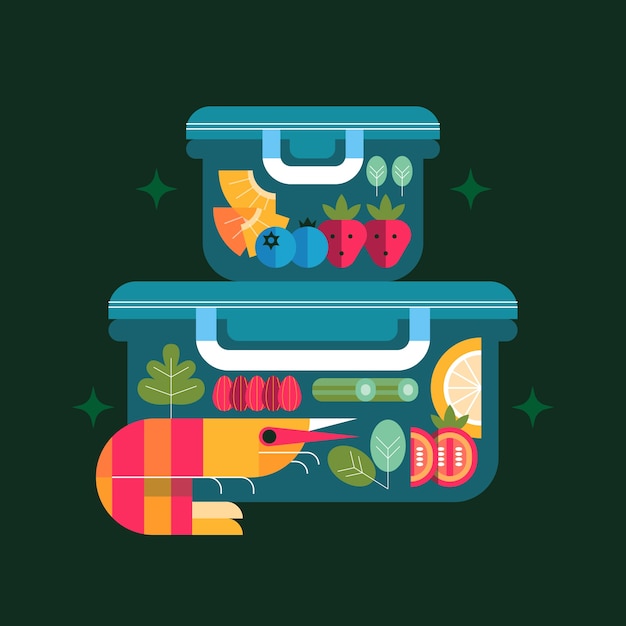 Vector gratuito ilustración de preparación de comida de diseño plano