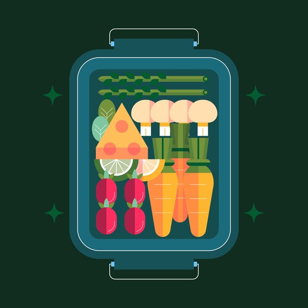 Ilustración de preparación de comida de diseño plano