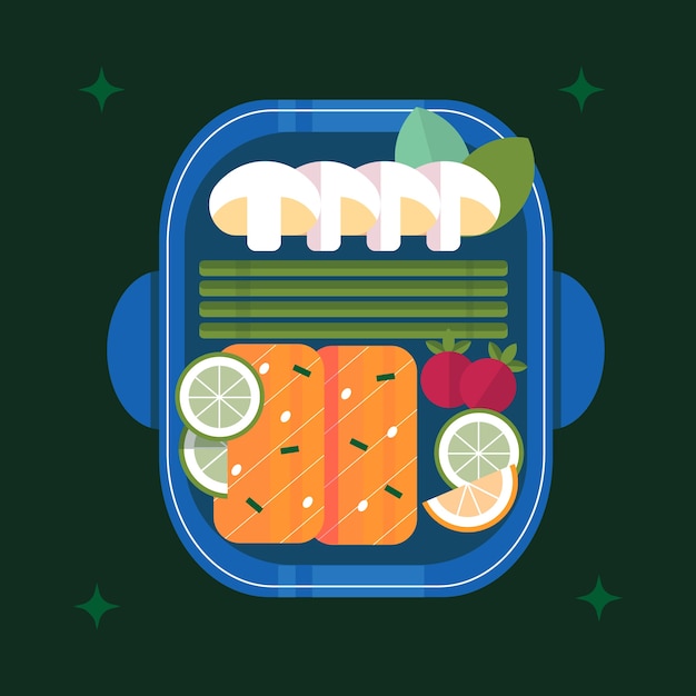 Ilustración de preparación de comida de diseño plano