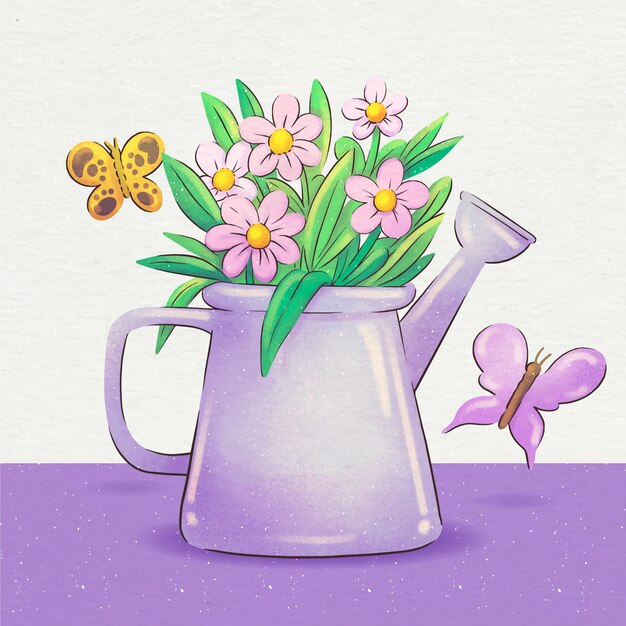 Ilustración de primavera acuarela