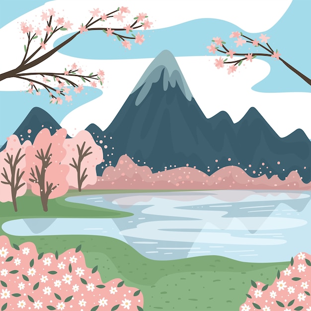 Ilustración de primavera dibujada a mano
