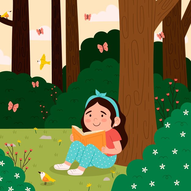 Ilustración de primavera floral plana