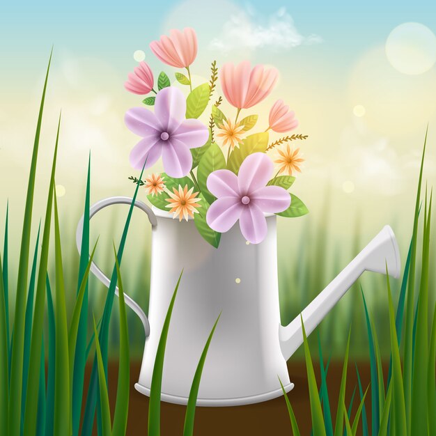 Ilustración de primavera realista