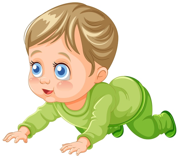 Ilustración del primer arrastre de los adorables bebés