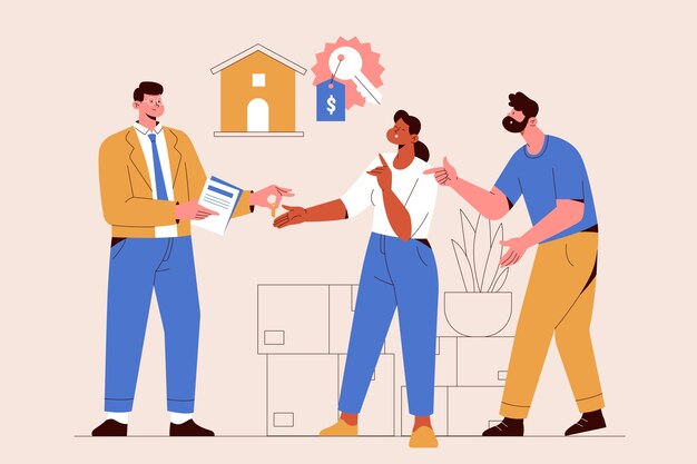 Ilustración de la primera casa dibujada a mano