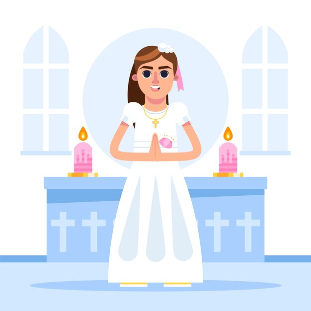 Ilustración de primera comunión