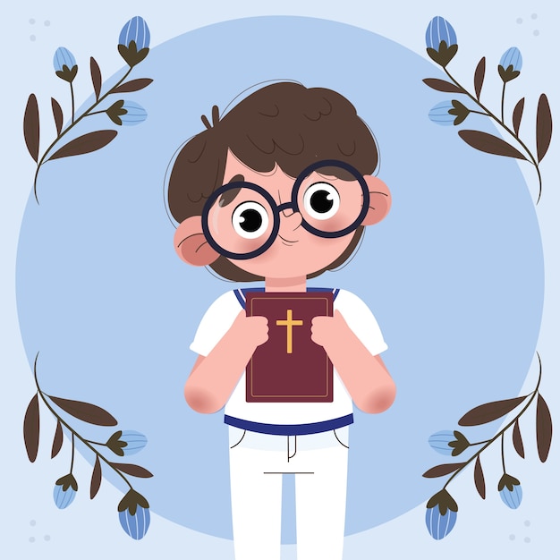 Ilustración de primera comunión