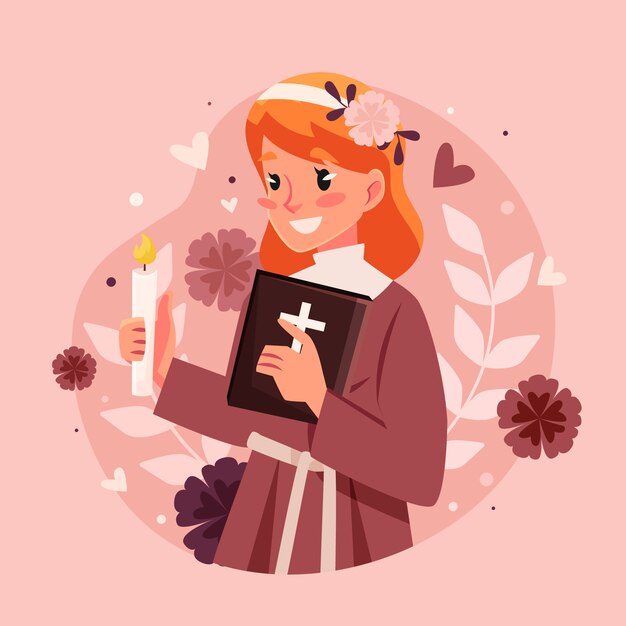 Ilustración de primera comunión