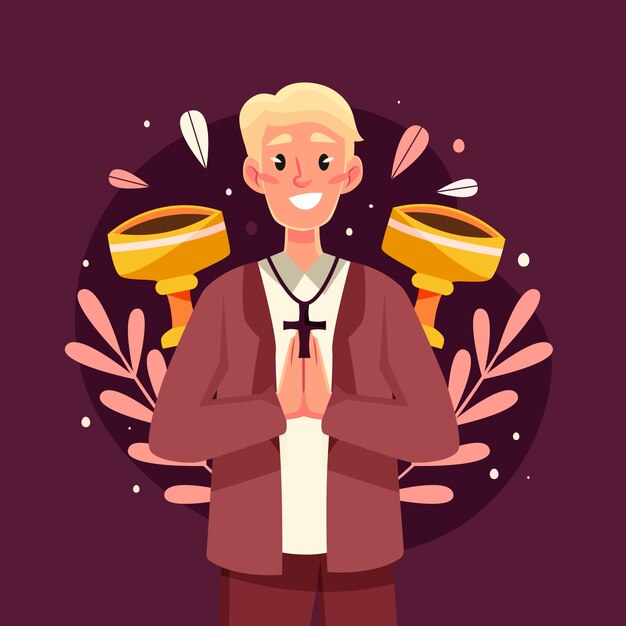 Ilustración de primera comunión