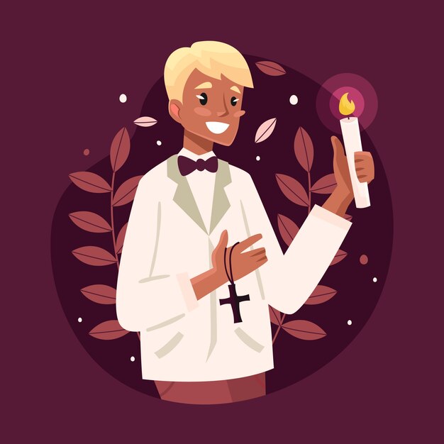 Ilustración de primera comunión