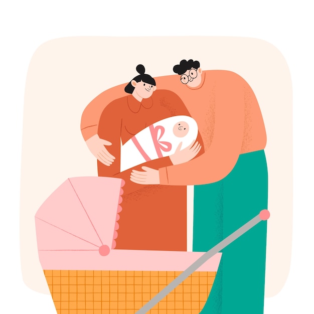 Ilustración de primera vez dibujada a mano