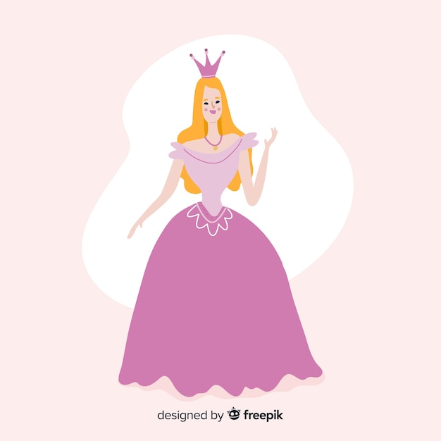 Ilustración princesa dibujada a mano