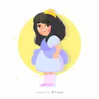 Vector gratuito ilustración princesa morena acuarela