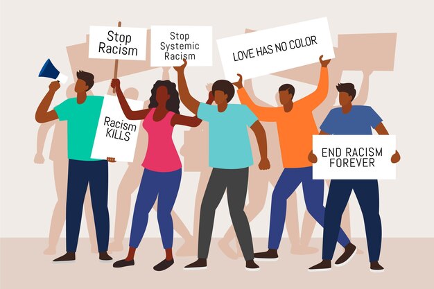 Ilustración de protesta contra el racismo