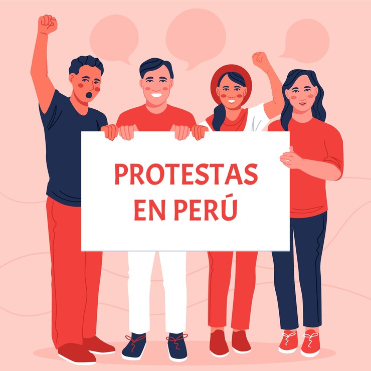 Vector gratuito ilustración de protestas planas de perú dibujadas a mano
