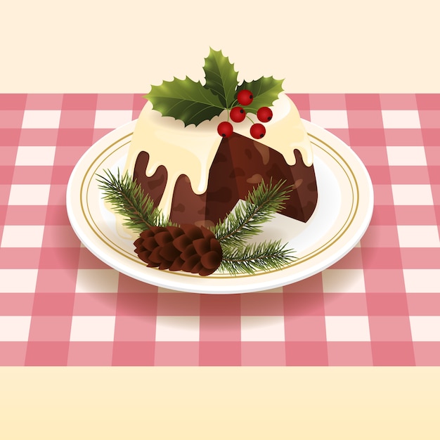 Ilustración de pudín de navidad degradado