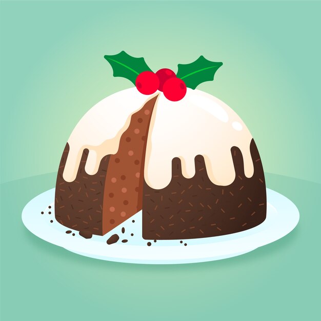 Ilustración de pudín de navidad degradado