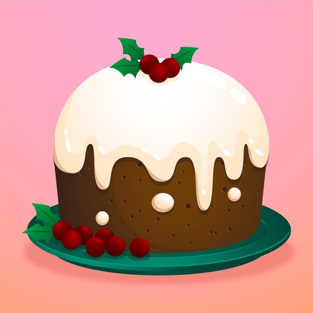 Ilustración de pudín de navidad degradado