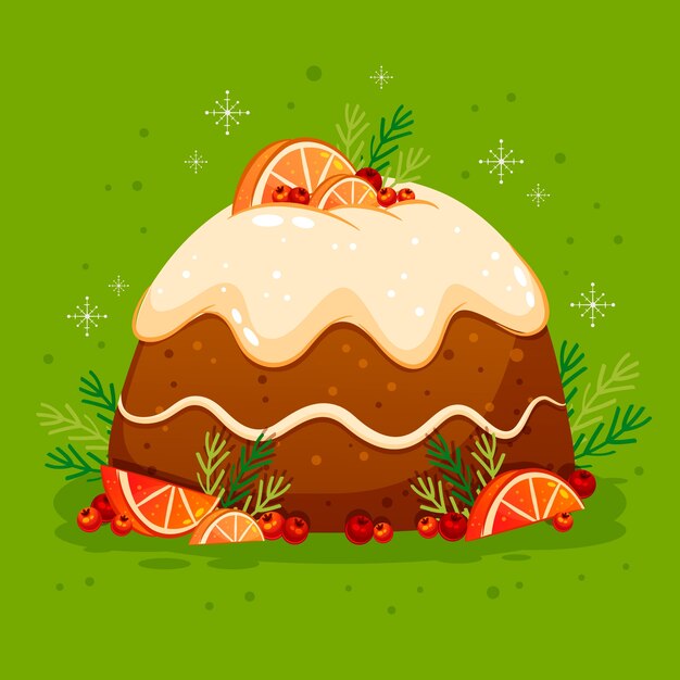 Ilustración de pudín de navidad degradado