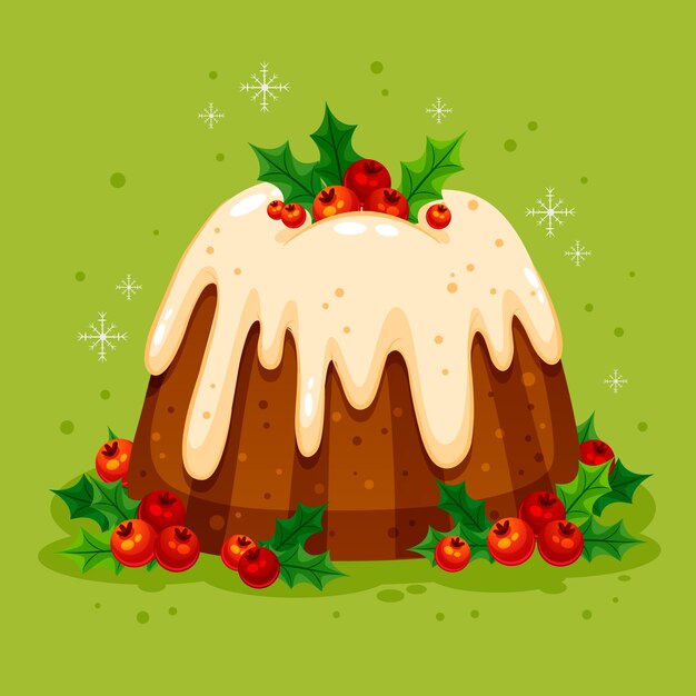 Ilustración de pudín de navidad degradado
