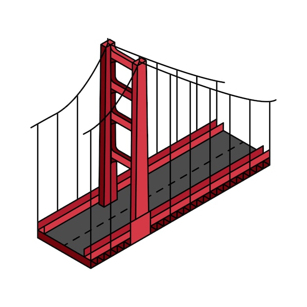 Ilustración del puente golden gate san francisco en estados unidos