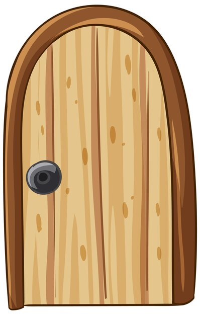 Ilustración de una puerta de madera rústica