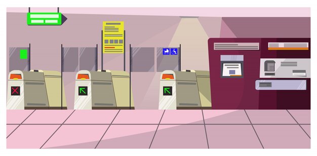 Ilustración de puertas de seguridad de aeropuerto