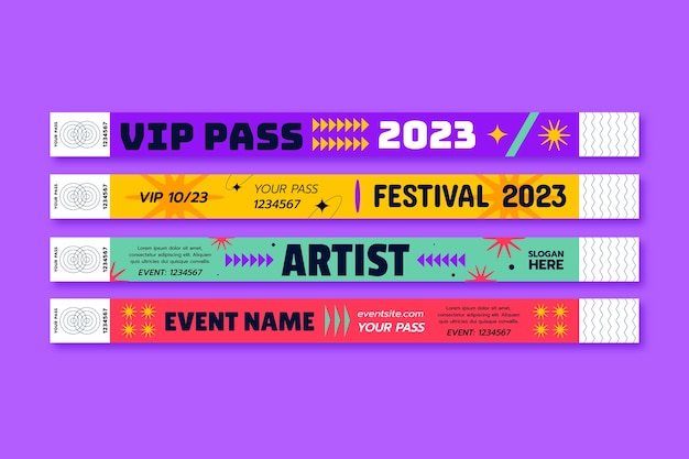 Ilustración de pulsera de evento de diseño plano