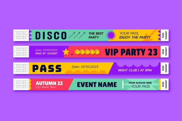 Ilustración de pulsera de evento de diseño plano