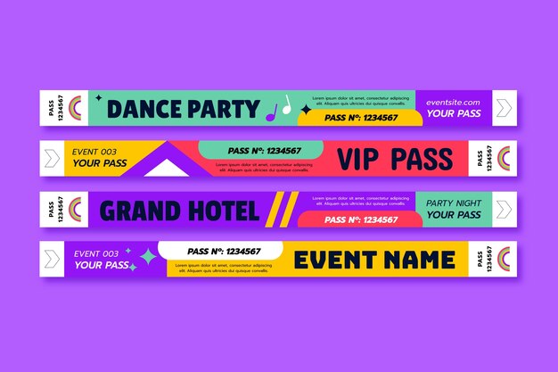 Ilustración de pulsera de evento de diseño plano
