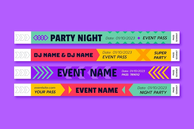 Ilustración de pulsera de evento de diseño plano