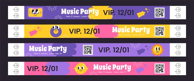 Ilustración de pulsera de evento de diseño plano