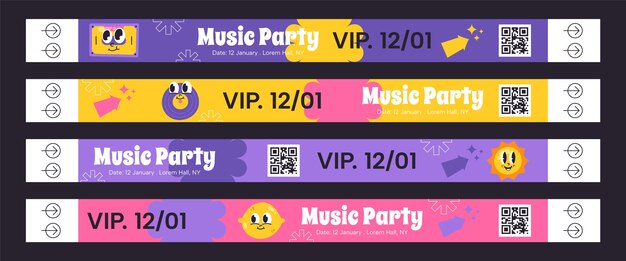 Ilustración de pulsera de evento de diseño plano