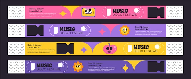 Vector gratuito ilustración de pulsera de evento de diseño plano