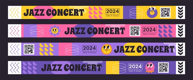 Ilustración de pulsera de evento de diseño plano