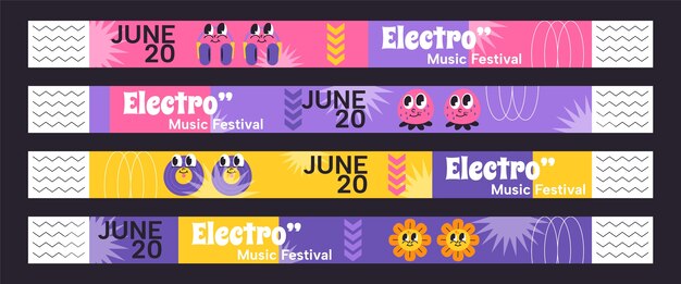 Ilustración de pulsera de evento de diseño plano