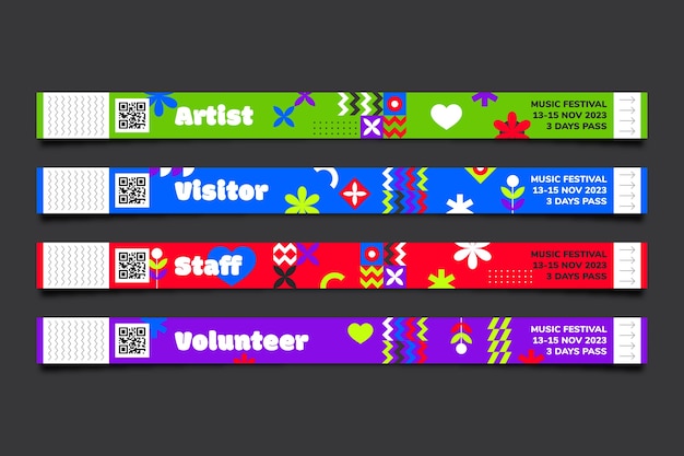 Ilustración de la pulsera de eventos con gradiente