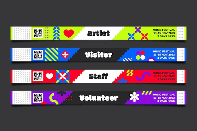 Ilustración de la pulsera de eventos con gradiente