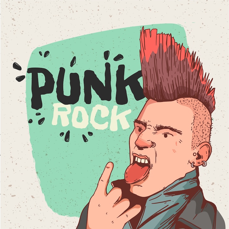 Vector gratuito ilustración de punk rock dibujado a mano