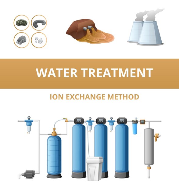 Ilustración de purificación de agua